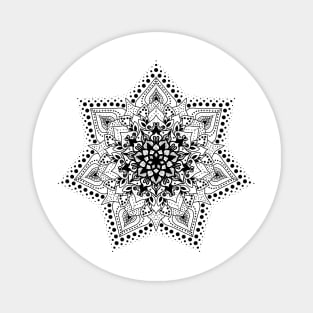 Black Mandala, Mandala artwork Magnet